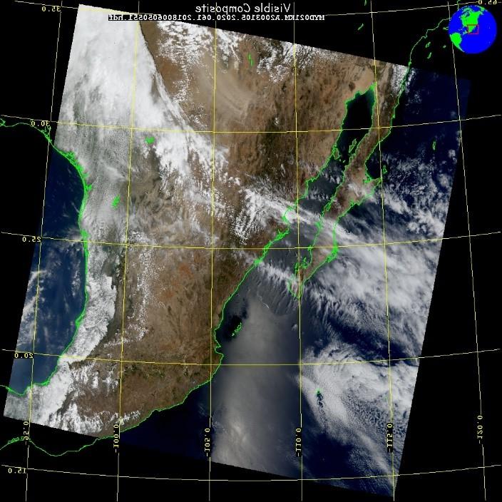 2003年德克萨斯州西部形成的尘埃羽的真彩卫星图像.